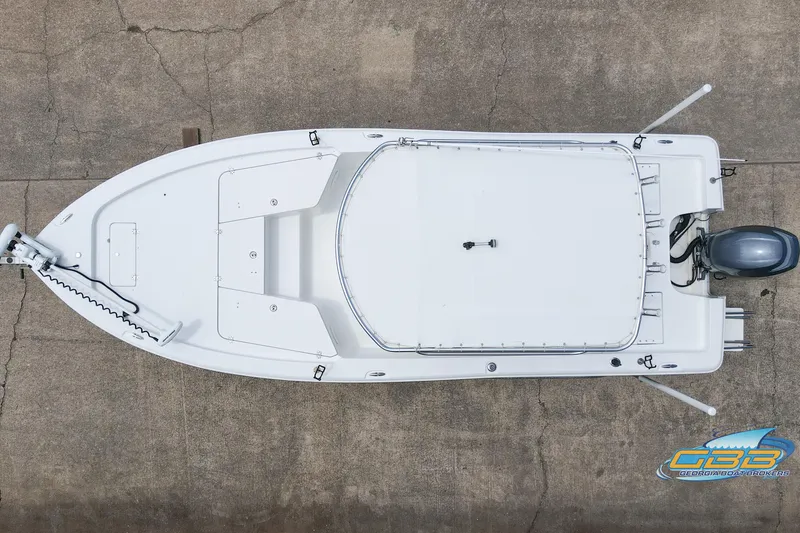 Slide: The Image of Top view of a 2014 Sea Hunt BX 22 Pro boat on concrete surface. - 10
