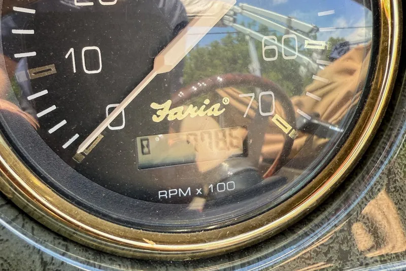 Slide: The Image of Close-up of a Faria tachometer on a 2004 Parti Kraft Admiral 220 RE boat. - 24