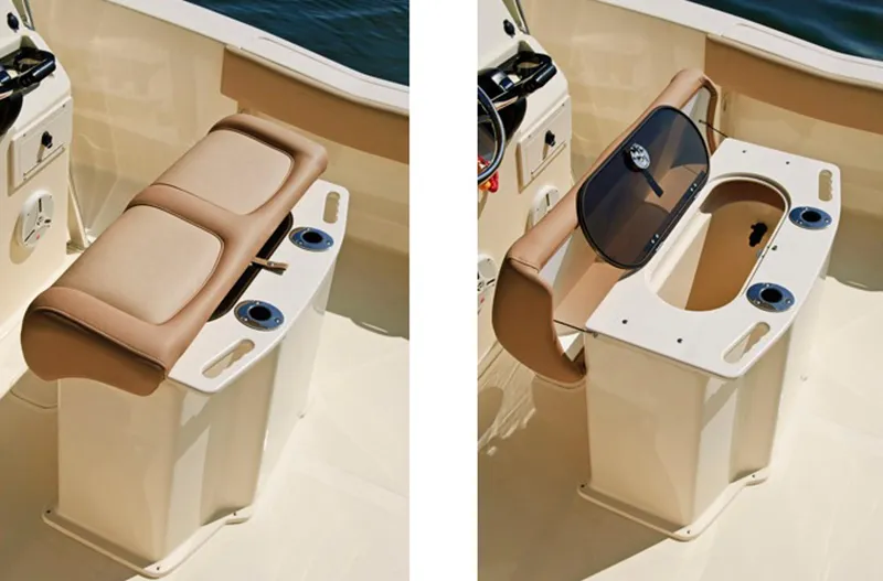 Slide: The Image of Manufacturer Provided Image: 2014 Scout 195 Sportfish boat seating and console with cup holders. - 12