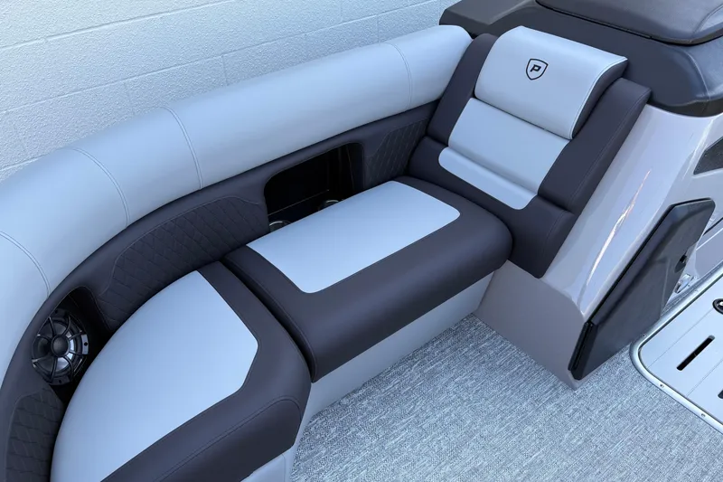 Slide: The Image of Luxurious seating on 2026 Premier 210 Sunsation RF boat, featuring sleek design and premium materials. - 14