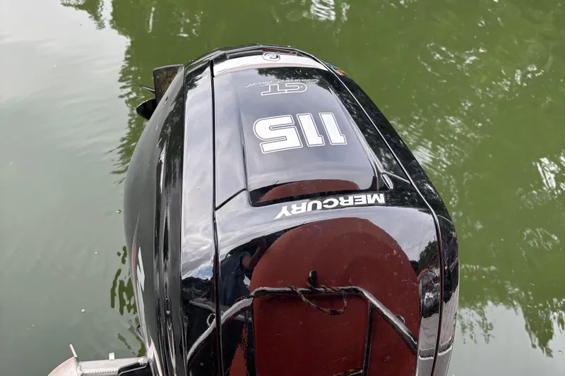 Slide: The Image of Mercury 115 outboard motor on Barletta ARIA 22QC, 2025 model, in water. - 10