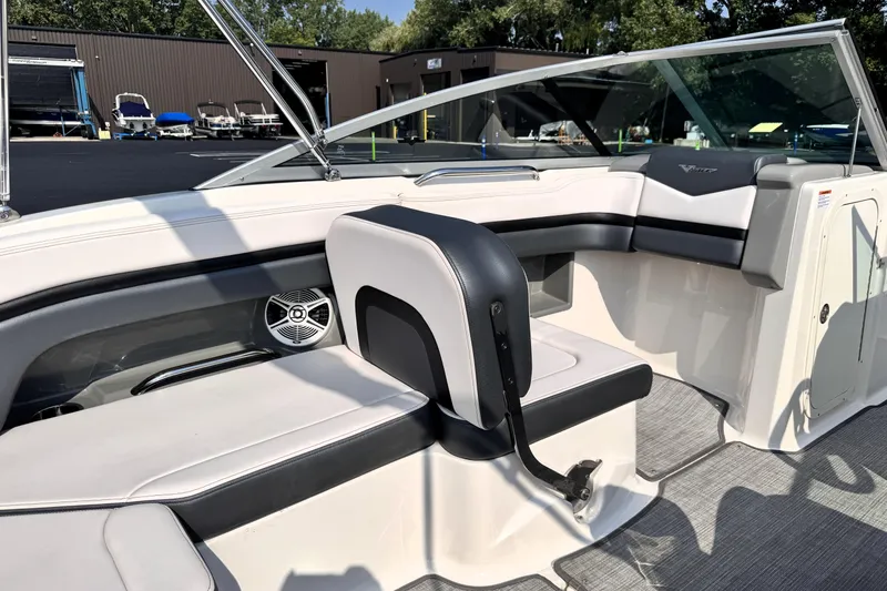 Slide: The Image of 2019 Chaparral Vortex 203 VRX boat interior with seating and speaker system. - 7