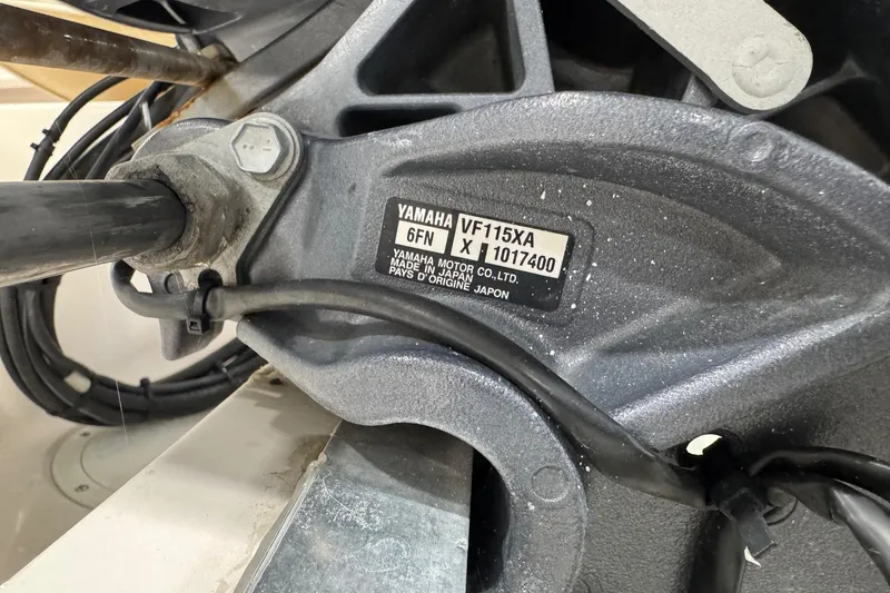 Slide: The Image of Close-up of Yamaha VF115XA engine on 2000 Grady-White Fisherman 180 boat. - 16