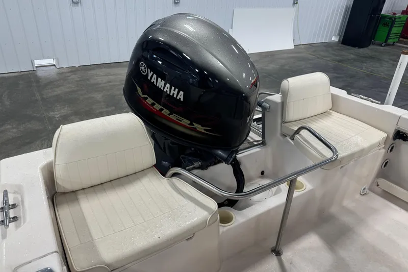 Slide: The Image of 2000 Grady-White Fisherman 180 boat with Yamaha outboard motor, interior seating view. - 5