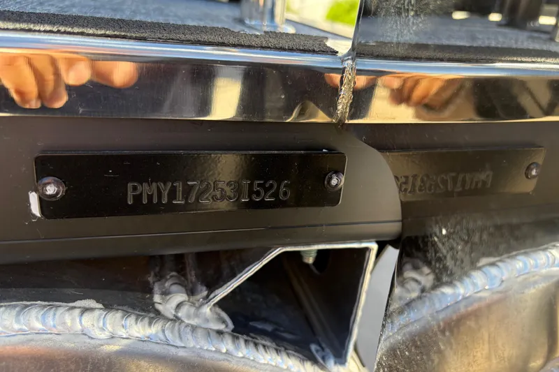 Slide: The Image of 2026 Premier 230 SunSation RF boat identification number plate close-up. - 16