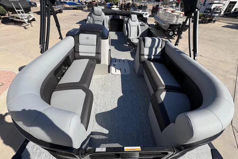 Slide: The Image of 2026 Premier 230 SunSation RF pontoon boat with spacious seating and modern design. - 7