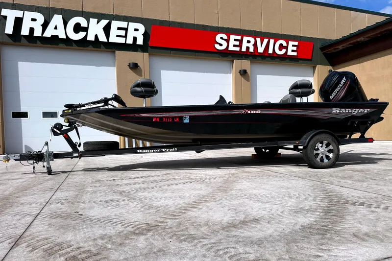The Image of 2017 Ranger RT188 boat on trailer outside Tracker service center. - 0