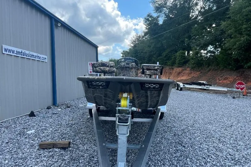 Slide: The Image of 2026 War Eagle 2170 Blackhawk boat on trailer at Andalusia Marine dealership. - 5