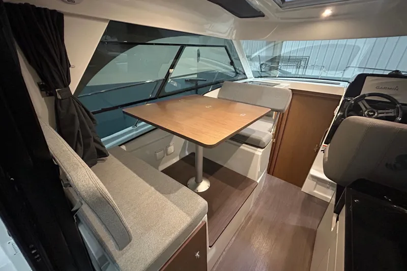 Slide: The Image of 2020 Beneteau Antares boat bathroom with modern fixtures and compact design. - 7