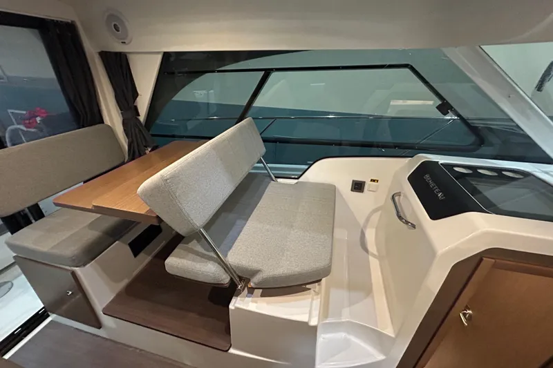 Slide: The Image of 2020 Beneteau Antares boat interior bathroom with sink and storage. - 8