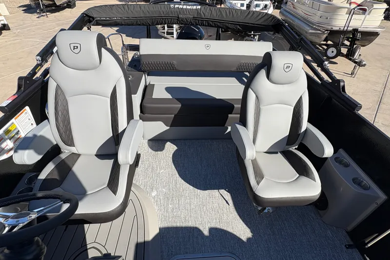 Slide: The Image of 2026 Premier 210 Sunsation RL boat interior with luxury seating and modern design. - 9