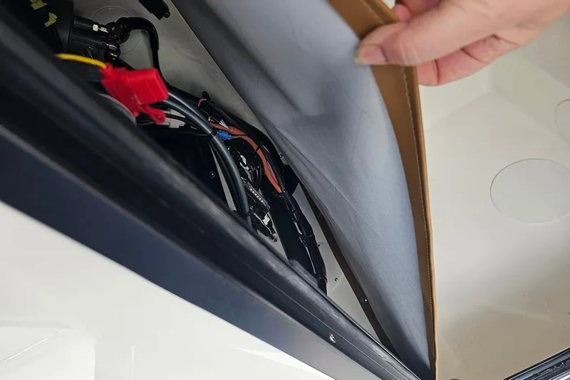 Slide: The Image of Interior view of 2026 Sea Pro 225 Sandbar boat wiring and components. - 29