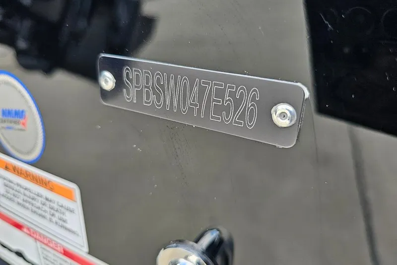 Slide: The Image of 2026 Sea Pro 225 Sandbar boat identification plate with serial number. - 37