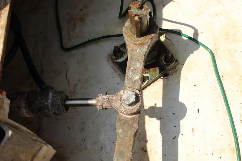 Slide: The Image of Rusty mechanical part on 1992 Novi 32 Downeast boat. - 49