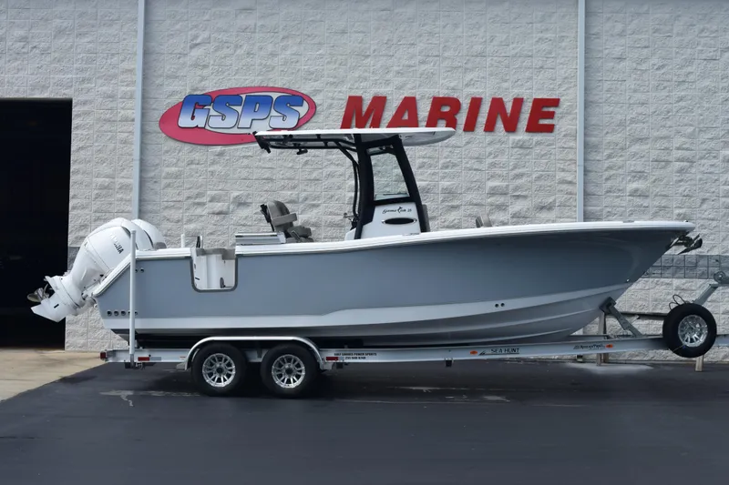 The Image of 2026 Sea Hunt Gamefish 25 boat on trailer at GSPS Marine dealership. - 1