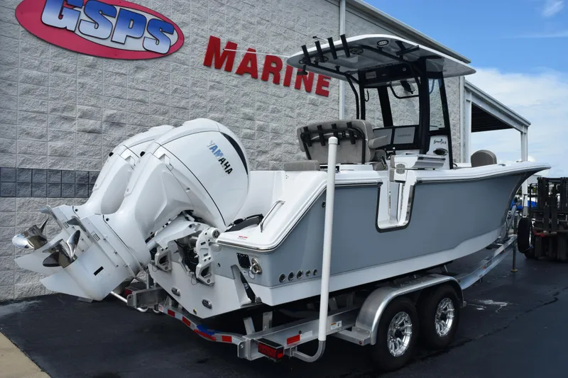 Slide: The Image of 2026 Sea Hunt Gamefish 25 boat with Yamaha engines at GSPS Marine dealership. - 3