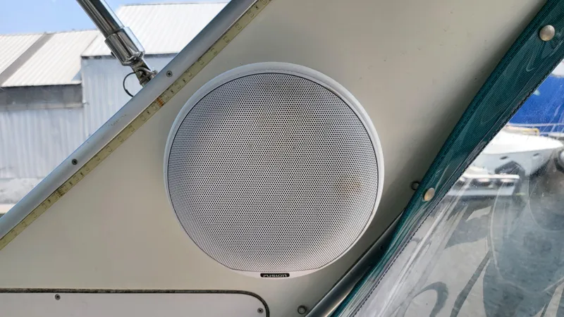 Slide: The Image of Boat speaker on a 1994 Maxum 3200 SCR, mounted on the interior wall. - 12