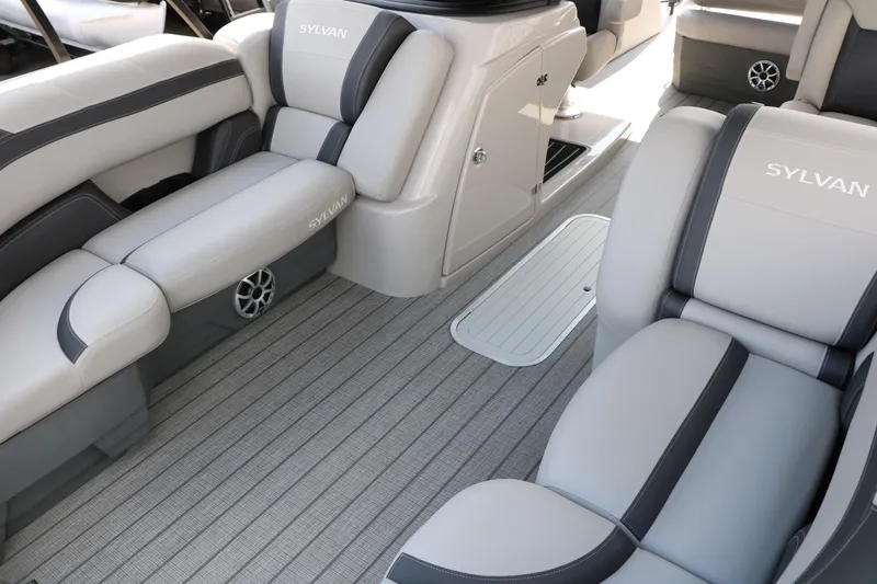 Slide: The Image of Luxurious interior of 2025 Sylvan L3 CLZ DH boat with plush seating and modern design. - 10