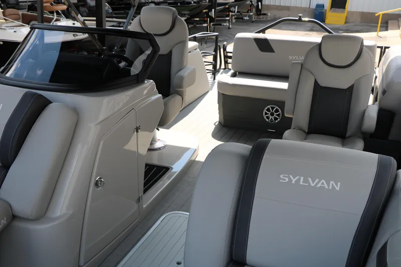 Slide: The Image of 2025 Sylvan L3 CLZ DH boat interior with luxurious seating and modern design. - 12