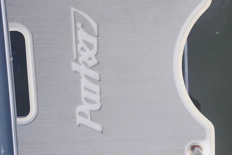 Slide: The Image of Close-up of Parker 2300 Special Edition boat logo, 2020 model. - 12