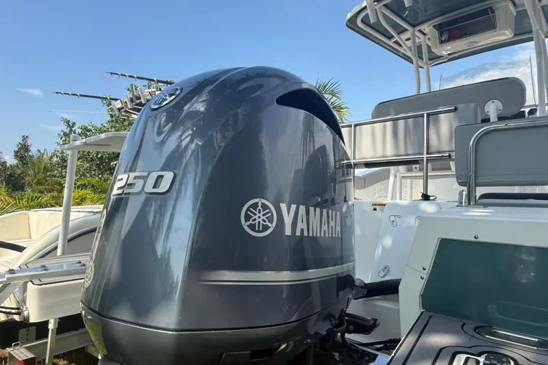 Slide: The Image of 2020 Striper 220 Center Console boat with Yamaha 250 outboard motor. - 16