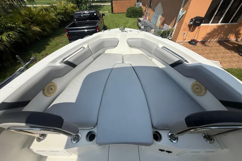 Slide: The Image of 2020 Striper 220 Center Console boat with spacious seating and modern design. - 46