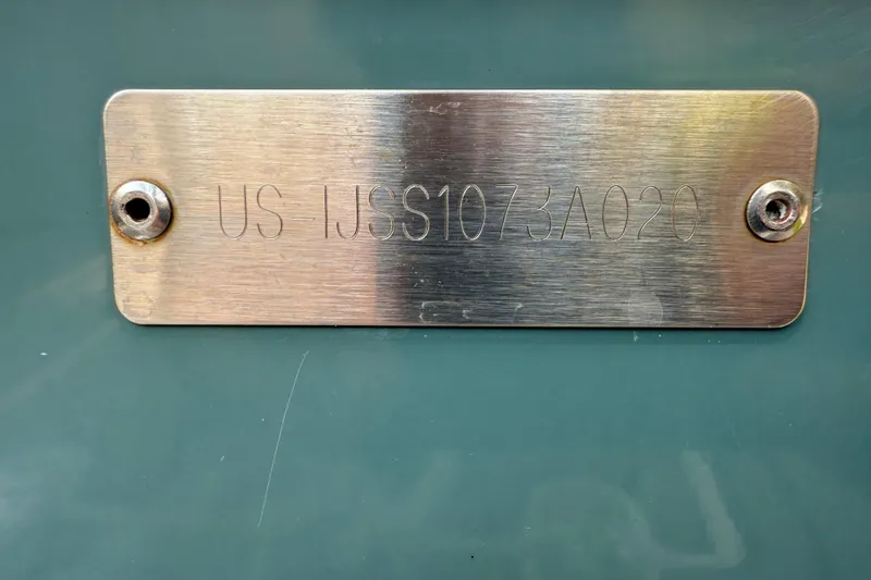 Slide: The Image of Metal identification plate on a 2020 Striper 220 Center Console boat. - 69
