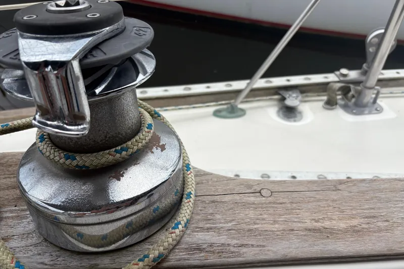 Slide: The Image of Electrical panel of a 1981 Sabre 31 sailboat with AC power controls and voltmeter. - 68