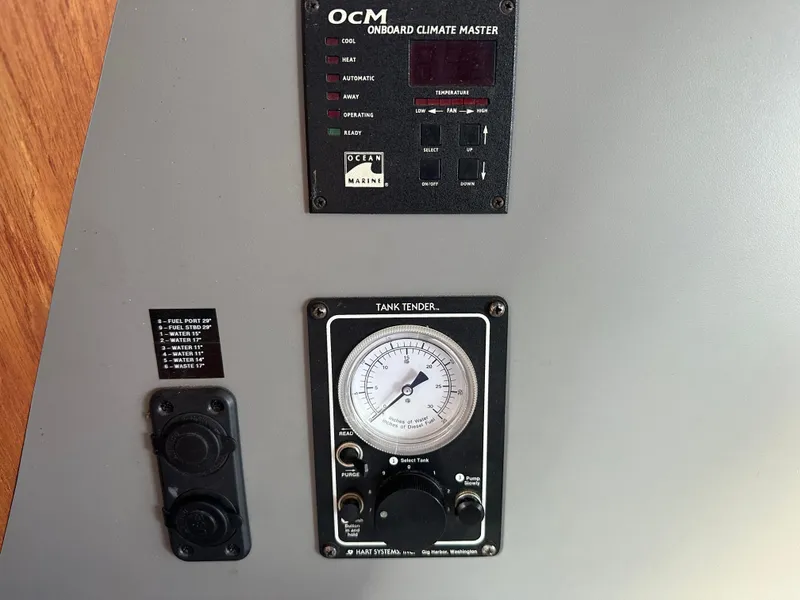 Slide: The Image of Bathroom interior of 2001 Cherubini Independence 45 yacht with sink, mirror, and toilet. - 32