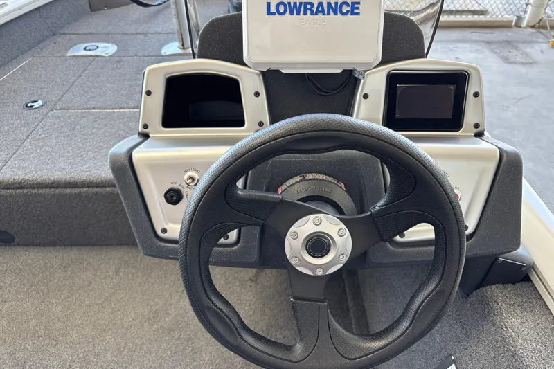 Slide: The Image of Steering console of 2025 Tracker Pro Team 175 Crappie Edition boat with Lowrance electronics. - 20
