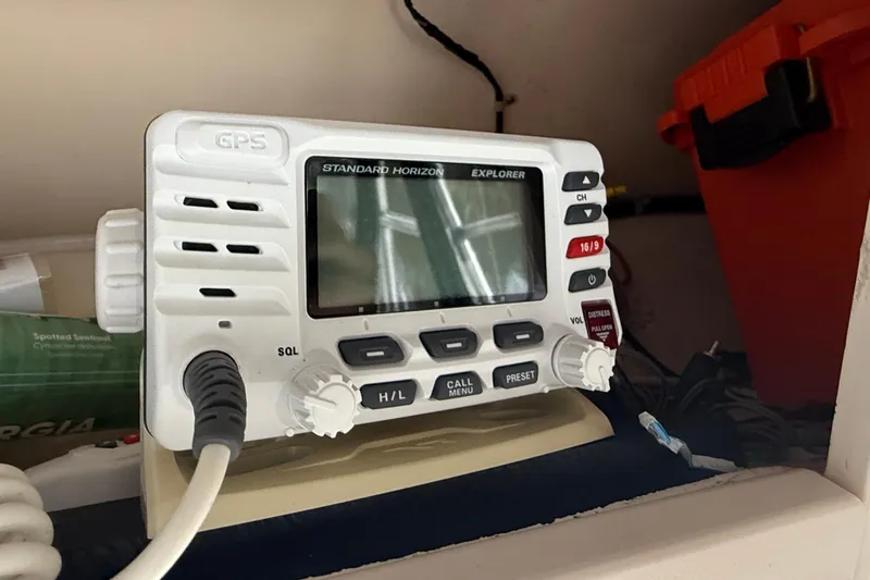 Slide: The Image of Standard Horizon Explorer GPS device on 2003 Grady-White Sailfish 282 boat. - 16