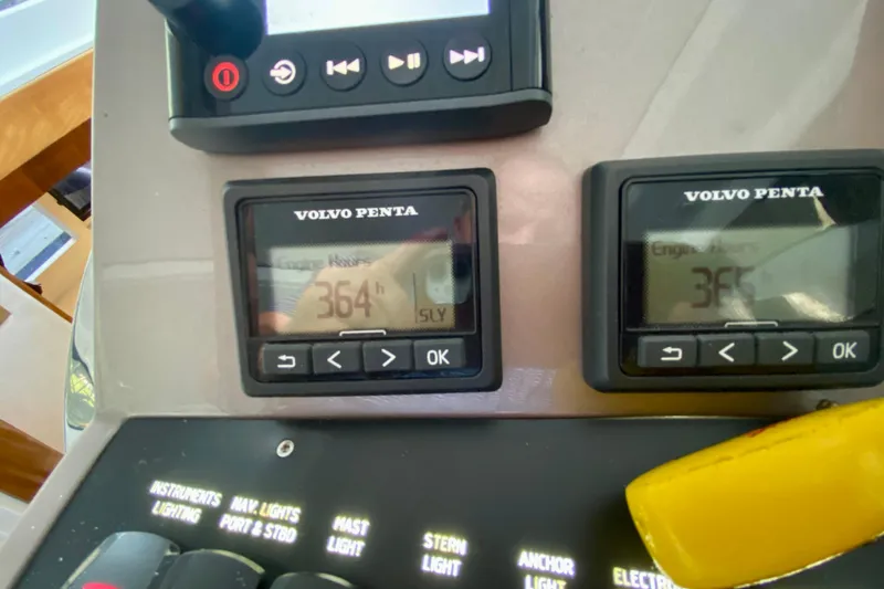 Slide: The Image of Modern kitchen interior on 2018 Galeon 385 HTS yacht, featuring sleek cabinetry and appliances. - 37