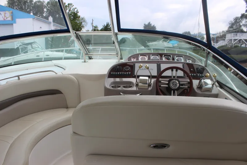 Slide: The Image of 2008 Chaparral Signature 350 boat interior with steering wheel and dashboard controls. - 17