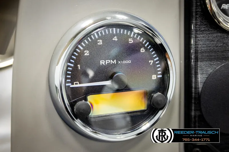 Slide: The Image of Close-up of Avalon VEN CRB 2026 RPM gauge, displaying up to 8000 RPM. - 29