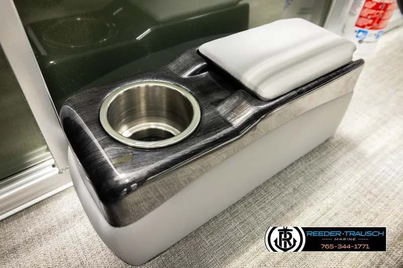 Slide: The Image of Cup holder and armrest in 2026 Avalon VEN CRB boat interior. - 34