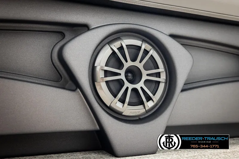 Slide: The Image of Close-up of Avalon VEN CRB 2026 speaker with sleek design and metallic finish. - 40