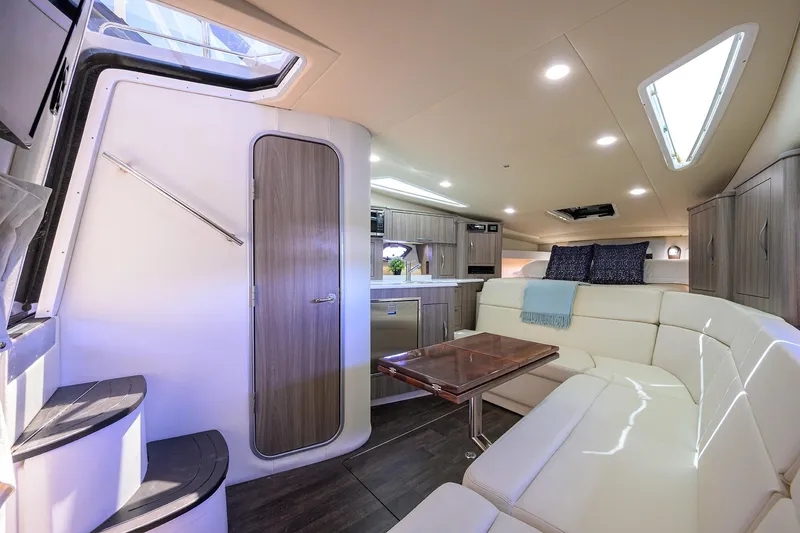 Slide: The Image of Luxurious interior of 2020 Regal 35 Sport Coupe with modern seating and elegant design. - 17