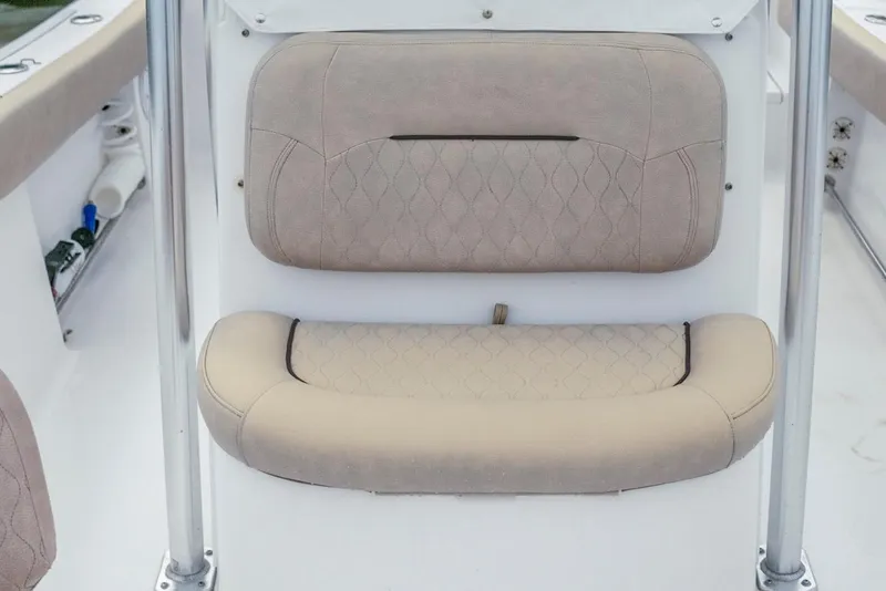 Slide: The Image of 2019 Sportsman Open 212 Center Console boat seat with beige upholstery. - 15