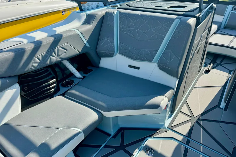 Slide: The Image of 2026 Nautique Super Air Nautique G23 Paragon interior seating with modern design and detailing. - 17
