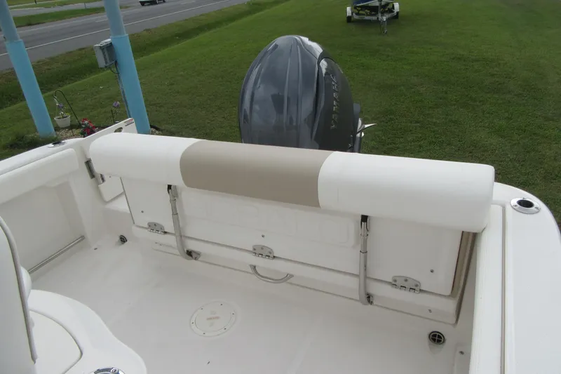 Slide: The Image of 2026 Robalo R222 Center Console boat interior with Yamaha outboard motor. - 19