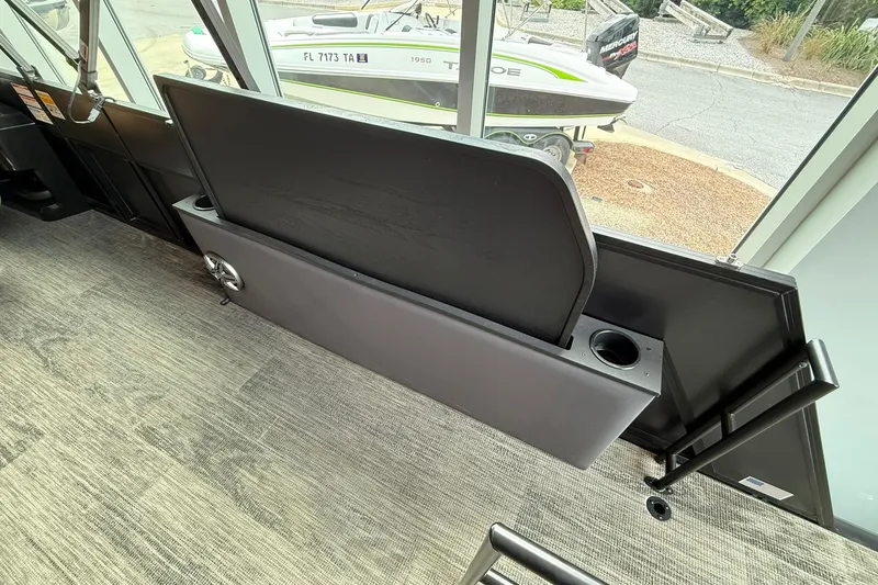 Slide: The Image of Interior of 2025 Viaggio Lago X-D boat with foldable seat and cup holder. - 15