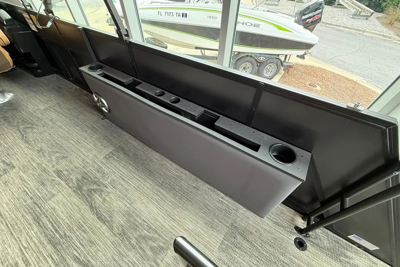 Slide: The Image of Interior of 2025 Viaggio Lago X-D boat with cup holders and speaker. - 16