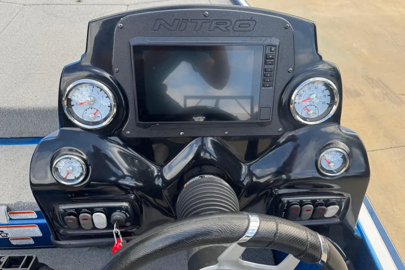 Slide: The Image of Dashboard of 2023 Nitro Z17 boat with gauges and control panel. - 7