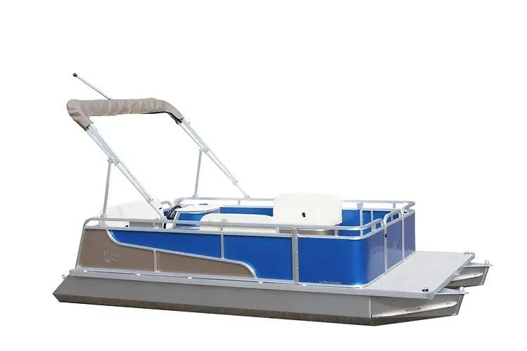 Slide: The Image of Man and dog on 2026 Paddle King Lo Pro Angler boat in serene lake. - 2