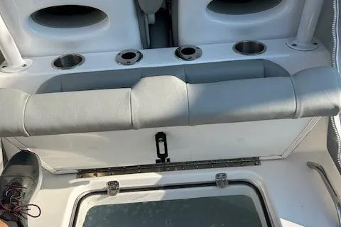 Slide: The Image of 2023 Cape Horn 32 XS boat interior with seating and cup holders. - 8
