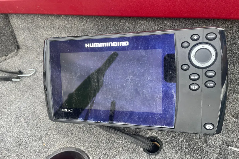 Slide: The Image of Humminbird Helix 7 fish finder on 2024 Alumacraft Escape 165 Tiller boat. - 11