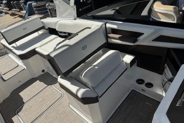 Slide: The Image of 2026 Cobalt R6 Outboard boat interior with luxurious seating and modern design. - 15