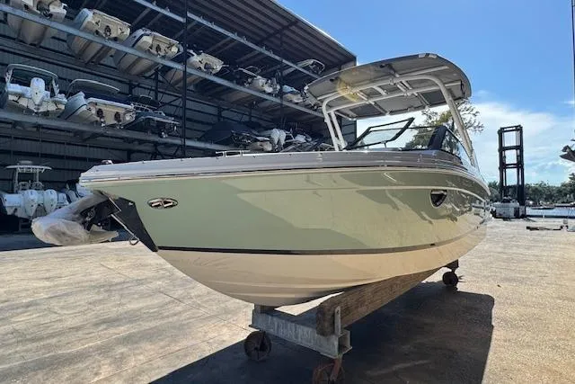 Slide: The Image of 2026 Cobalt R6 Outboard boat in storage, showcasing sleek design and modern features. - 6