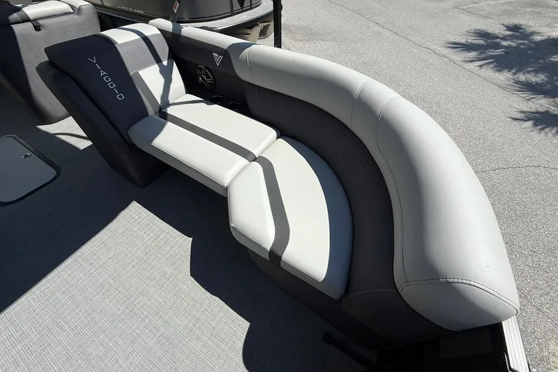 Slide: The Image of Luxurious seating on 2026 Viaggio Lago X-C boat, featuring sleek design and comfortable upholstery. - 5