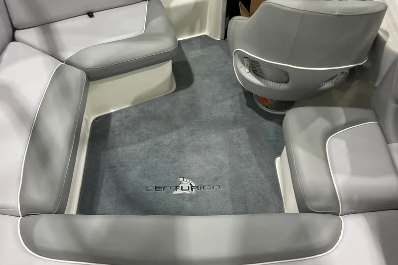 Slide: The Image of 2007 Centurion Cyclone C4 boat interior with gray seating and carpet. - 8